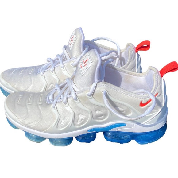 Nike Air Vapormax Plus White University Blue Men’s Size 10 Preowned No Box - Picture 2 of 7